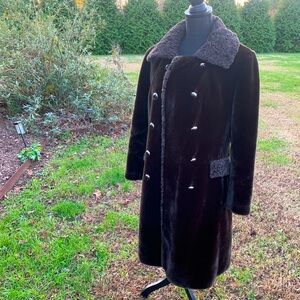 Unique RARE BORGANA long faux fur coat